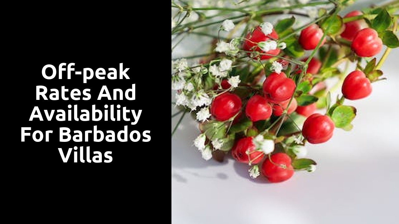 Off-peak rates and availability for Barbados villas